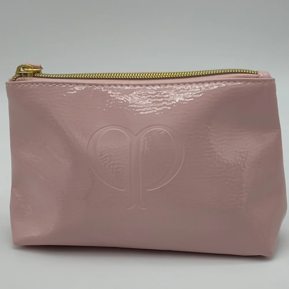 Clé de Peau Beauté Cosmetic Pouch Pink Gold Zipper Makeup Bag Ultra Luxe